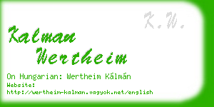 kalman wertheim business card