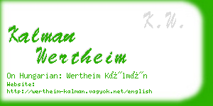 kalman wertheim business card